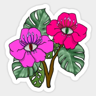 Hibiscus Frieda white bg Sticker